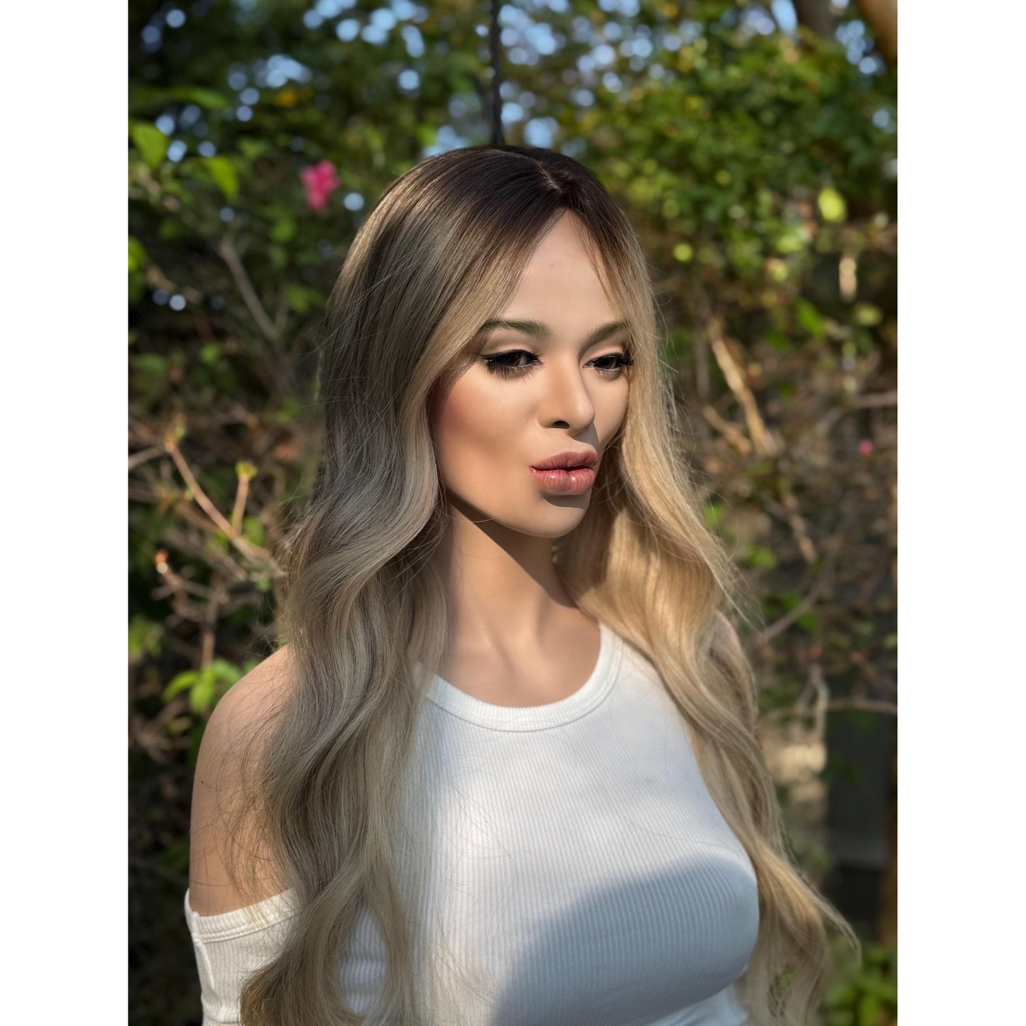 LIVELY Human Hair Topper | 8x8 Base with 4x4 Silk Top | Blonde Balayage | 18" Length | Natural Density, Custom Made to Order