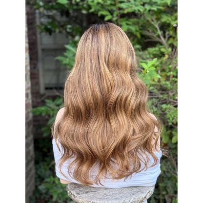 SIENNA Hazelnut Brunette Brown Toasted Golden Caramel Balayage Wig, HD Invisible Transparent Lace Front, 100% Luxury Human Hair Wig