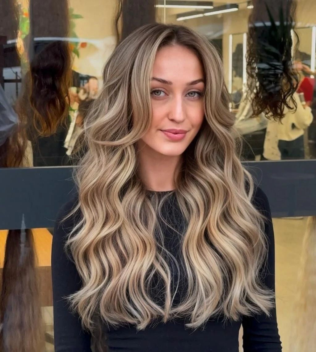 Balayage Wheaty Brown Champagne Blonde Hair 100% Virgin Human Hair Wig / 150 Density 13x6” Lace Front Wig / 24” HD Invisible Lace Wig
