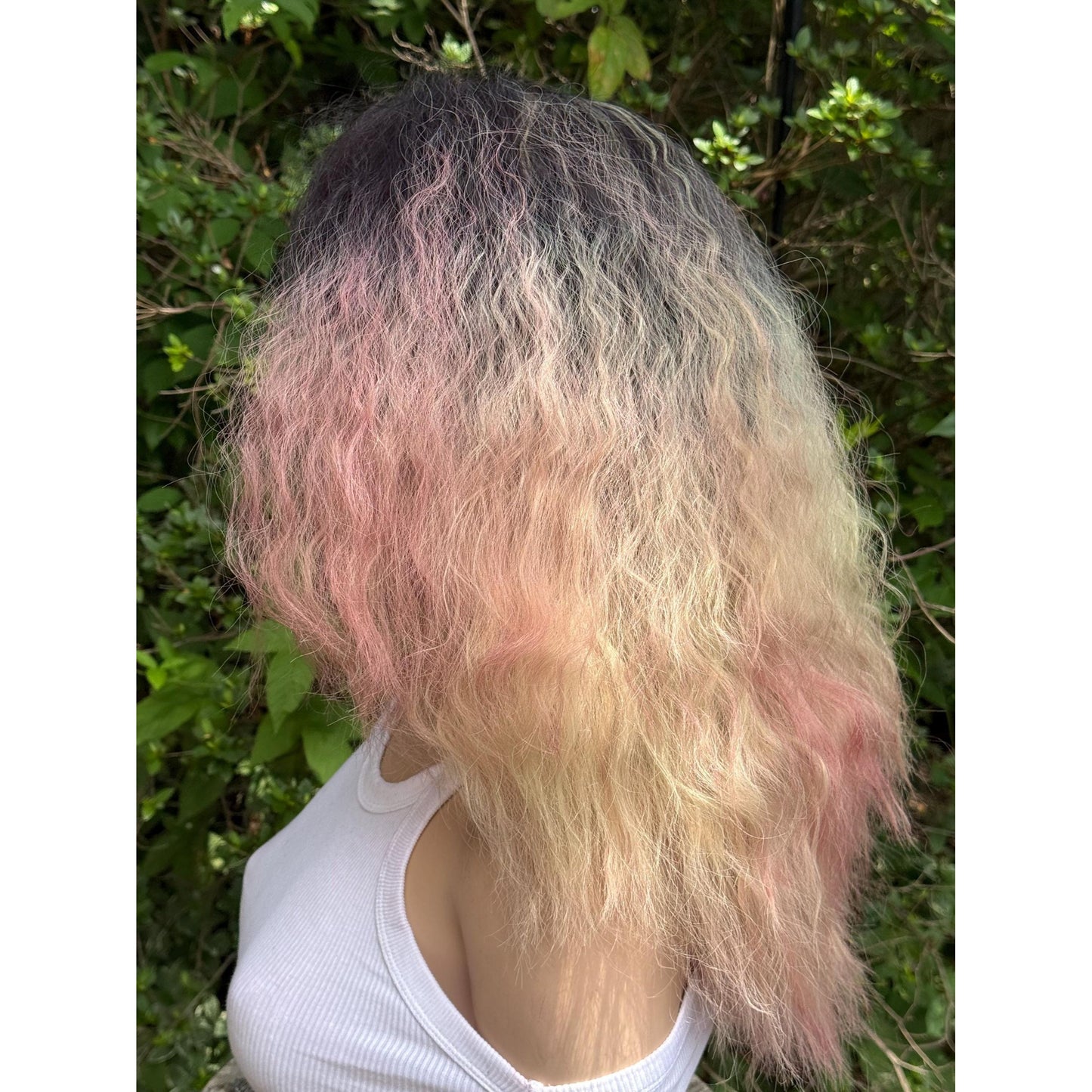 STRAWBERRY CRÈME Cherry Blossom Pink Rooty Blonde Balayage Wig, Lace Front, 13x2 Hand-Tied, Human Hair Blend