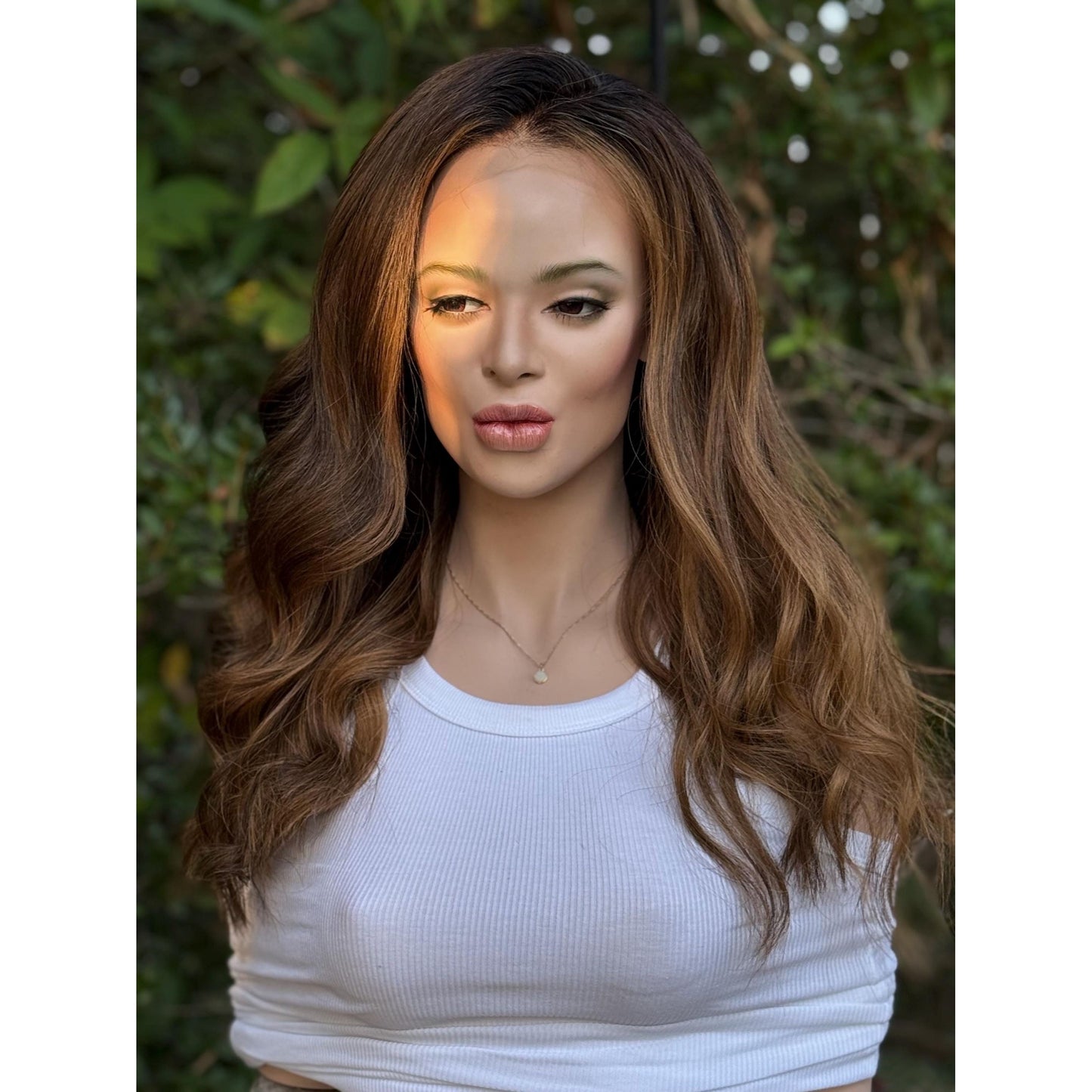 TESSA Toasted Honey Cider Brown Balayage Wig, HD Invisible Transparent Lace Front, 100% Luxury Human Hair Wig