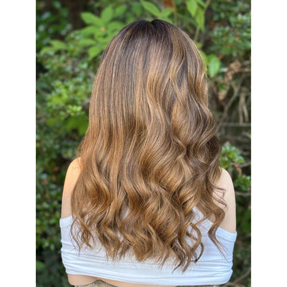 TESSA Toasted Honey Cider Brown Balayage Wig, HD Invisible Transparent Lace Front, 100% Luxury Human Hair Wig