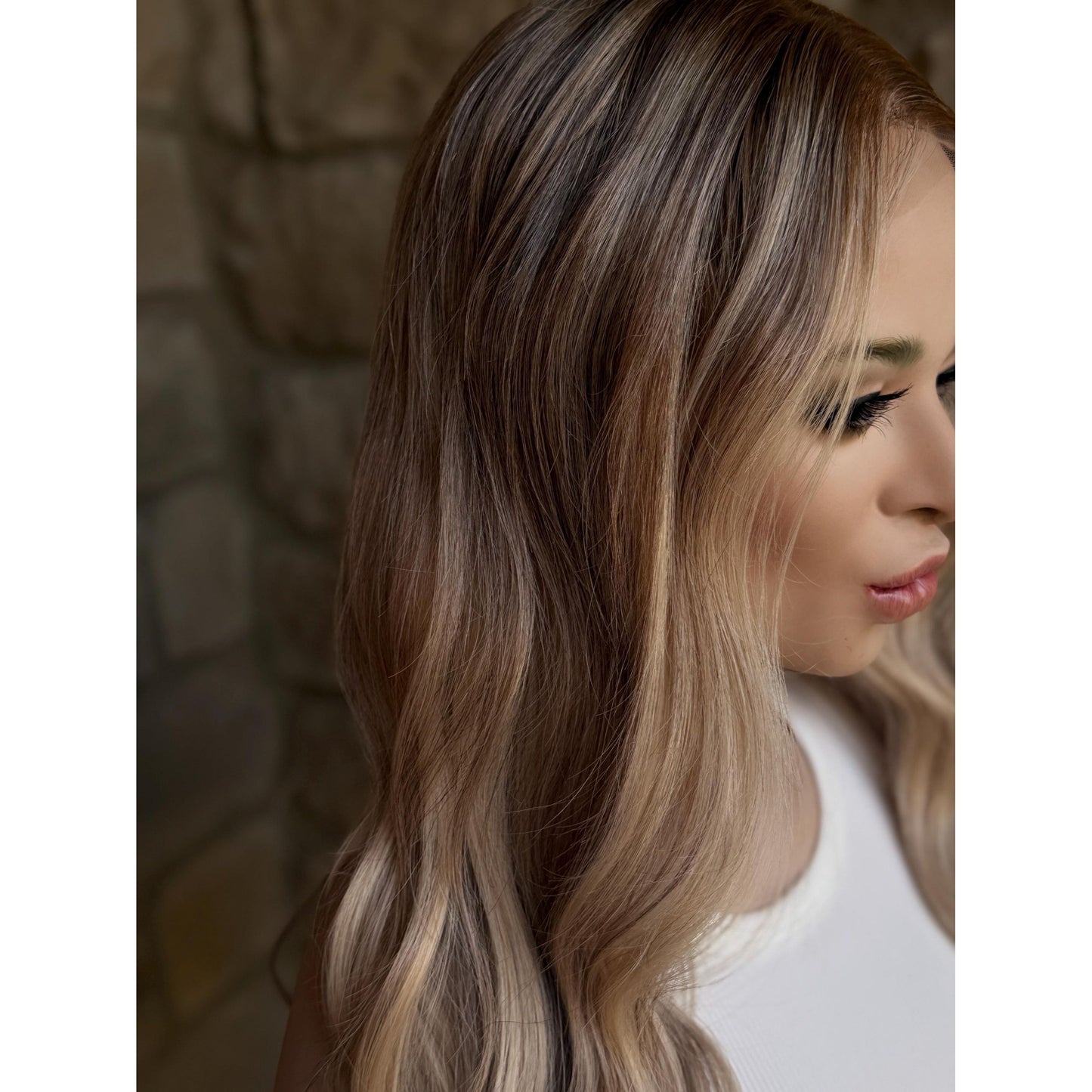 RYAN Blonde Hair Natural Roots Multidimensional Balayage Highlights HD Invisible Transparent Lace Front 100% Human Hair Wig, Custom Made to Order
