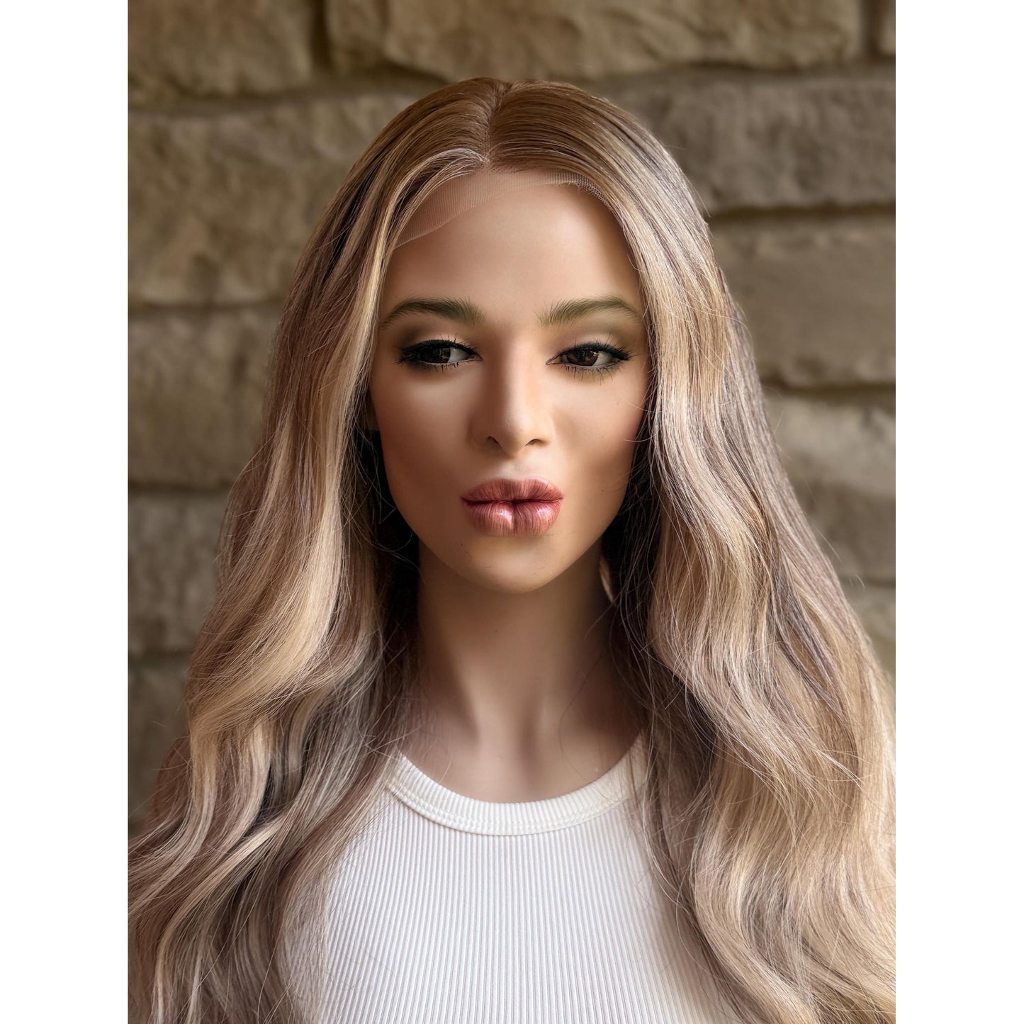 RYAN Blonde Hair Natural Roots Multidimensional Balayage Highlights HD Invisible Transparent Lace Front 100% Human Hair Wig, Custom Made to Order