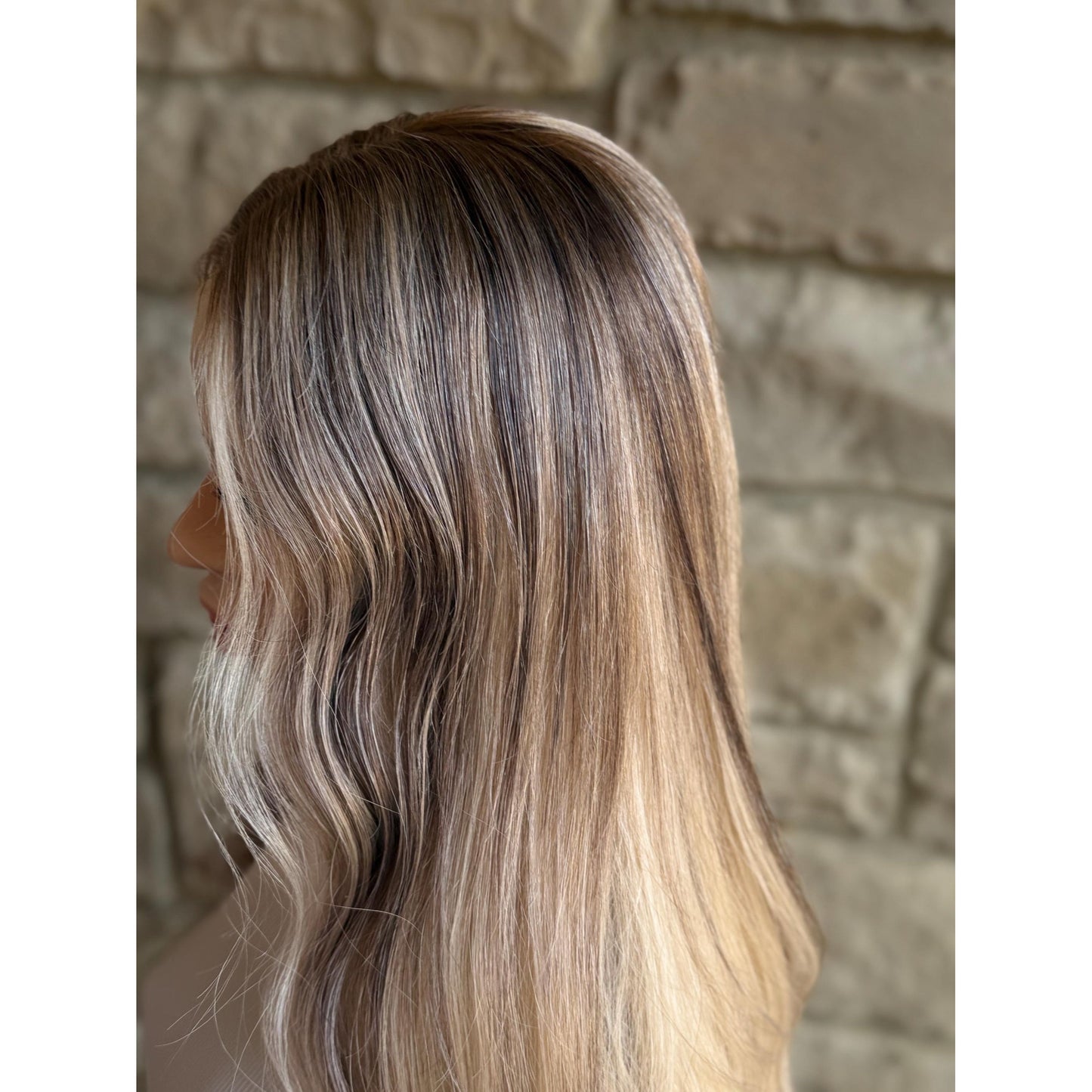 RYAN Blonde Hair Natural Roots Multidimensional Balayage Highlights HD Invisible Transparent Lace Front 100% Human Hair Wig, Custom Made to Order
