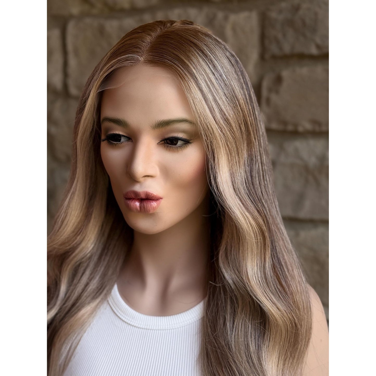 RYAN Blonde Hair Natural Roots Multidimensional Balayage Highlights HD Invisible Transparent Lace Front 100% Human Hair Wig, Custom Made to Order