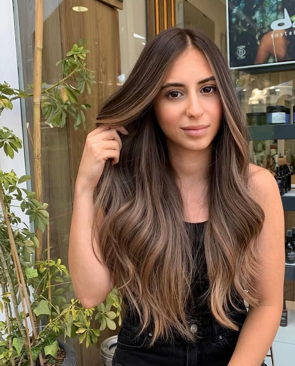 Chocolate Brown Mocha Mousse Blonde Balayage Wig / Virgin 100% Human Hair Wig / Long Wavy Lace Front Wig / Ombré Wig / 150 Density Wig