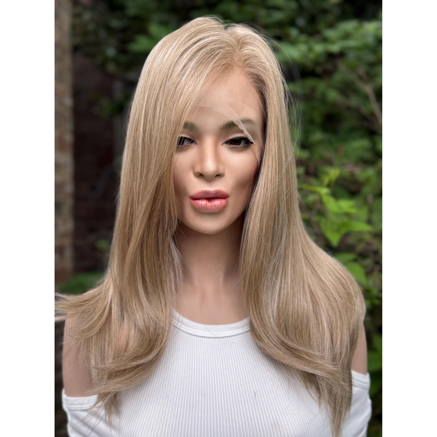 JOLENE Light Spring Blonde Wig, Lace Front, 13x6 Hand-Tied, Human Hair Blend