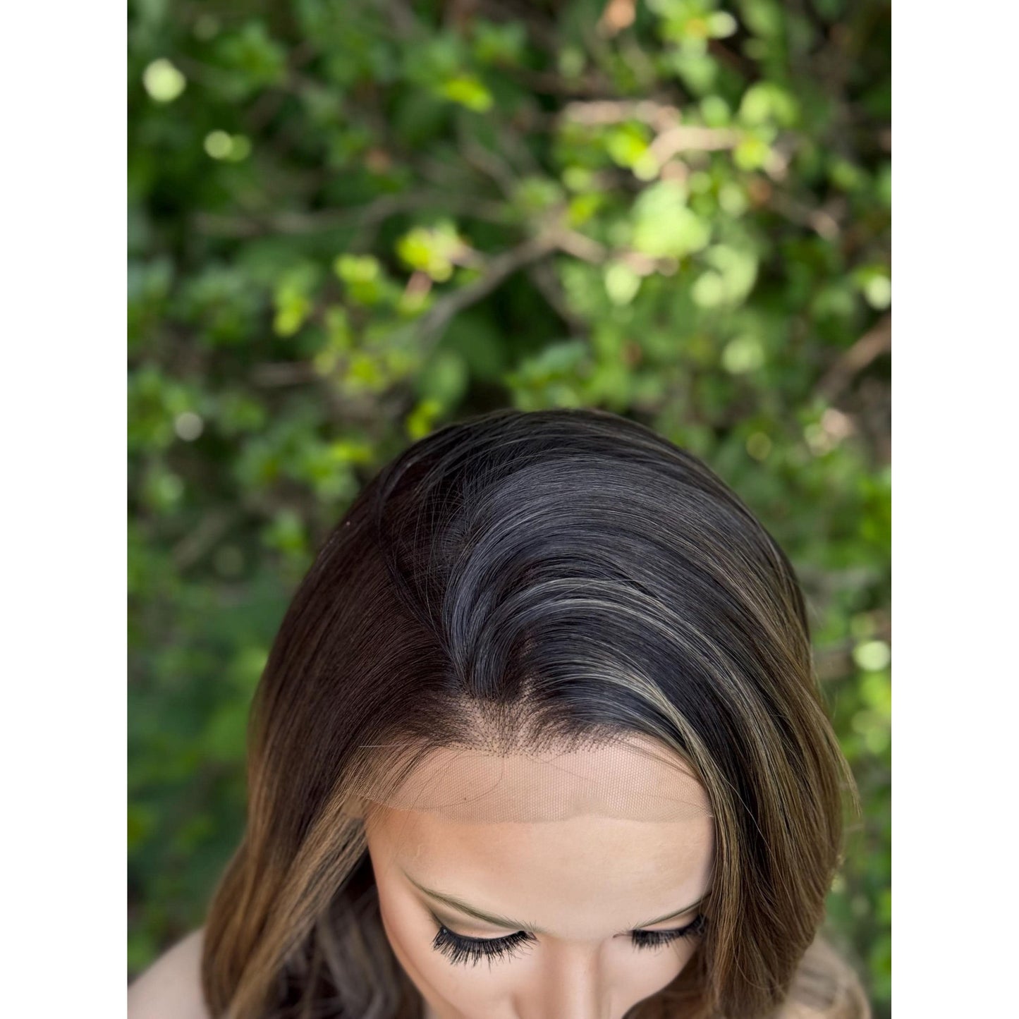 STEVIE Brown Champagne Blonde Balayage Side Part Soft Curls Wig | Premium Human Hair Blend Wig | 13x4 Free Part HD Invisible Lace Front Wig