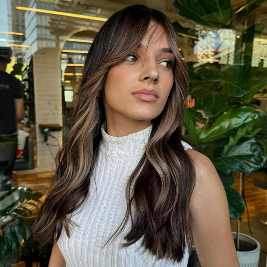 Smoky S’mores Brown Cool Light Blonde Balayage Luxe Human Hair Lace Front Wig