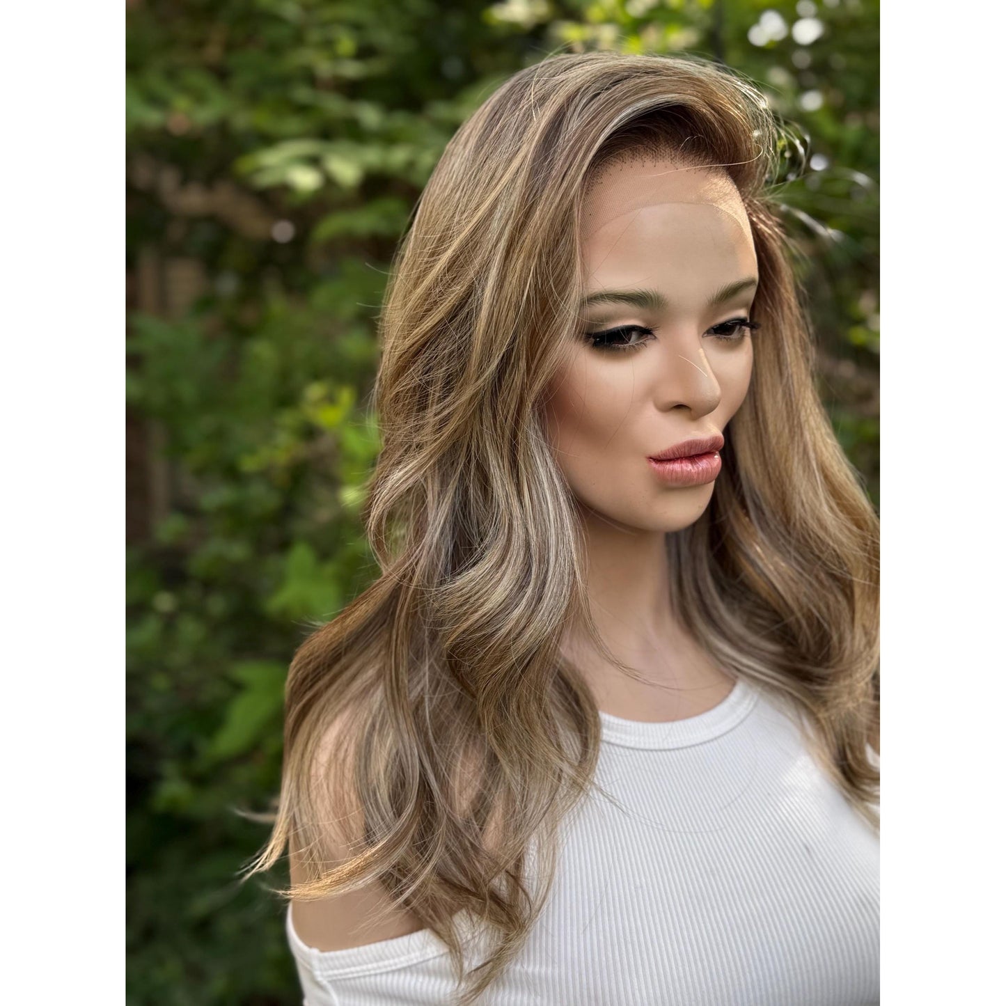 TEMPERANCE Neutral Dirty Champagne Blonde Wig, Lace Front, 13x6 Hand-Tied, Human Hair Blend