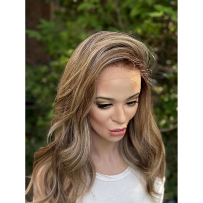 TEMPERANCE Neutral Dirty Champagne Blonde Wig, Lace Front, 13x6 Hand-Tied, Human Hair Blend