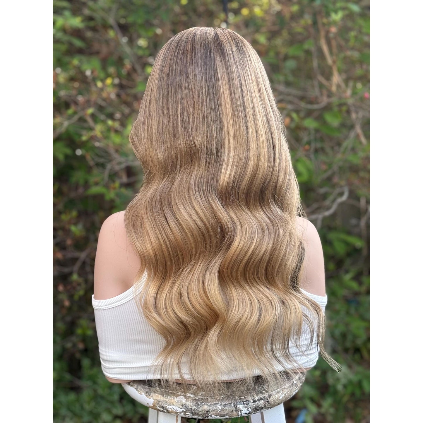 PASADENA Human Hair Hazelnut Blonde Balayage Wig | HD Invisible Transparent Lace Front | 18" | Natural Density, Custom Made To Order