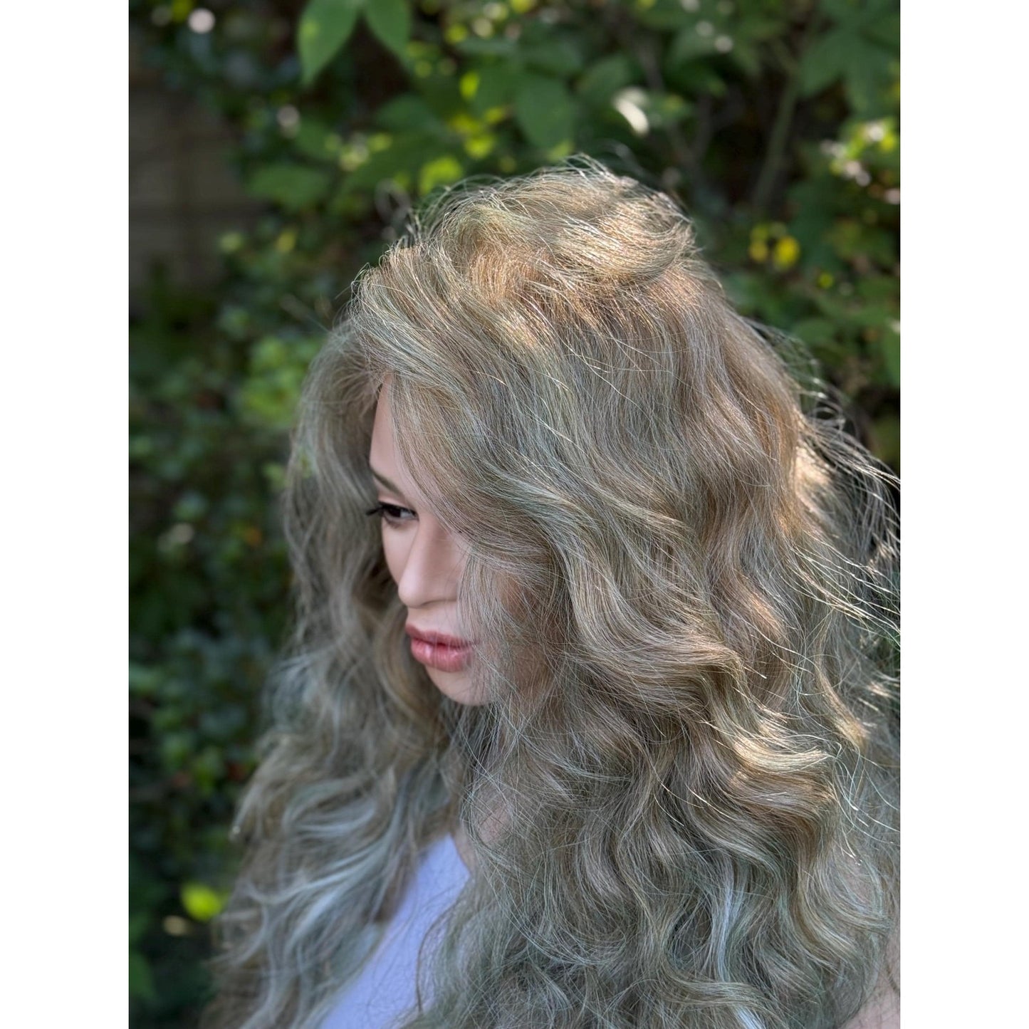 Blonde Candy Apple Green Big Spiral Curls Human Hair Blend Lace Front Wig