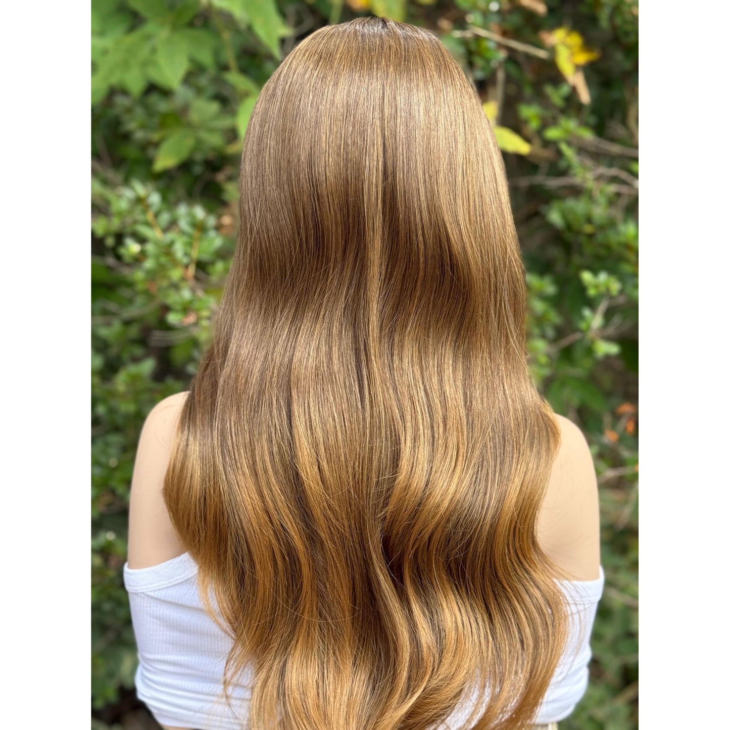 LUCINDA Caramel Brown Honey Balayage Wig, Lace Front, 13x4 Hand-Tied, Human Hair Blend