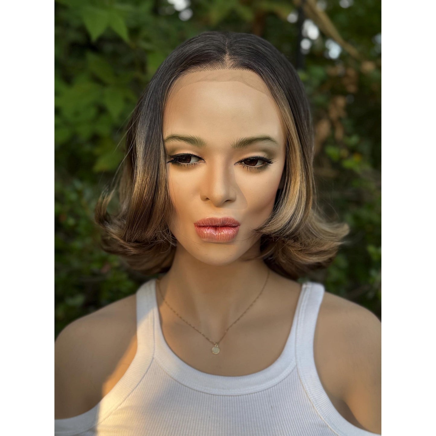 RHODA Ombre Brown Wig, Lace Front, 13x4 Hand-Tied, Human Hair Blend