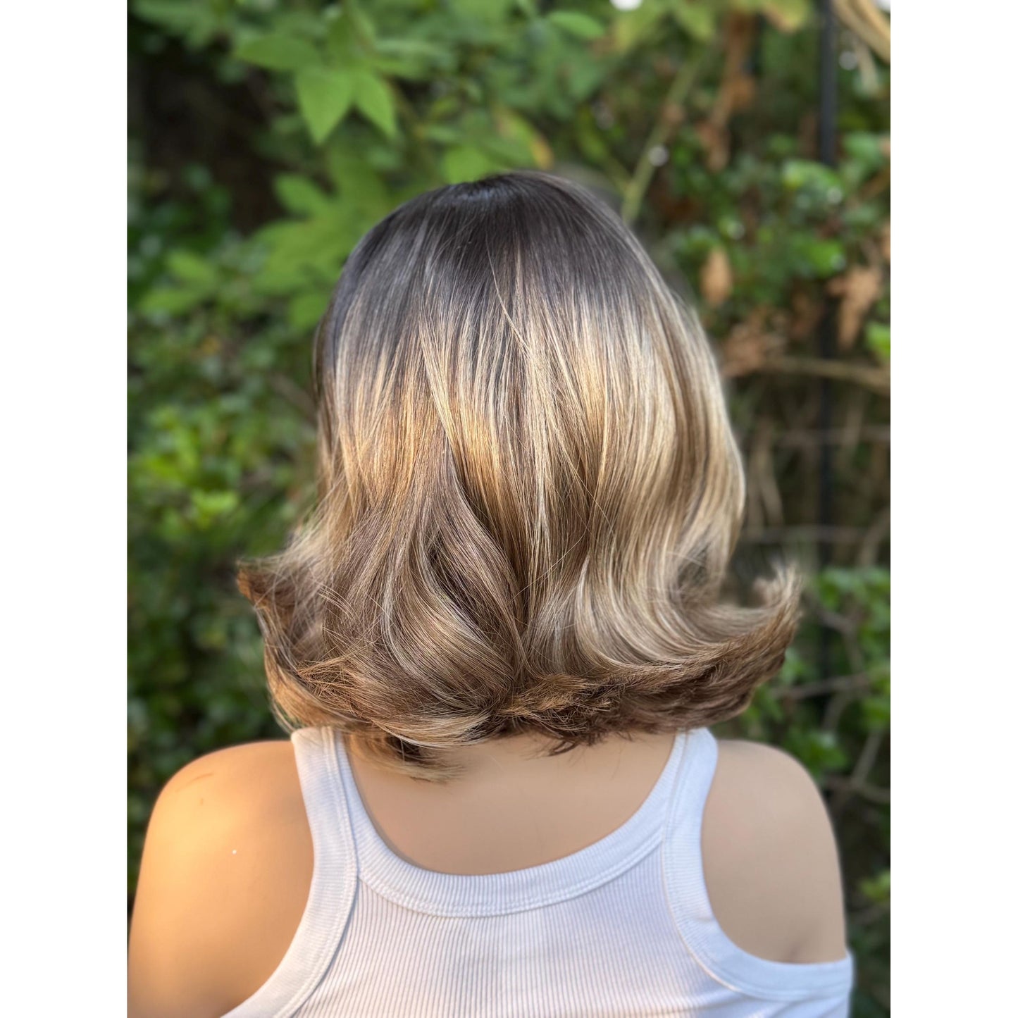 RHODA Ombre Brown Wig, Lace Front, 13x4 Hand-Tied, Human Hair Blend
