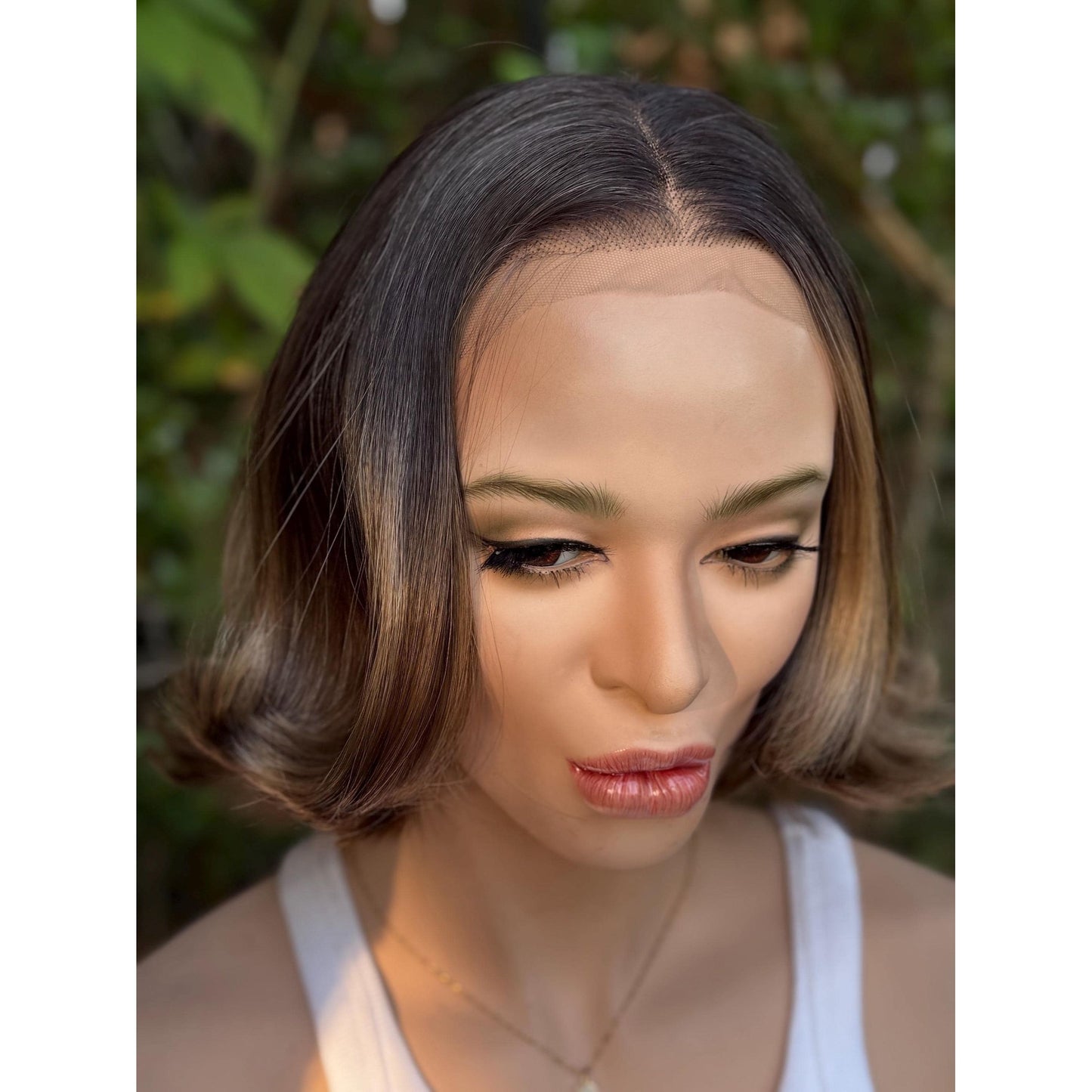 RHODA Ombre Brown Wig, Lace Front, 13x4 Hand-Tied, Human Hair Blend