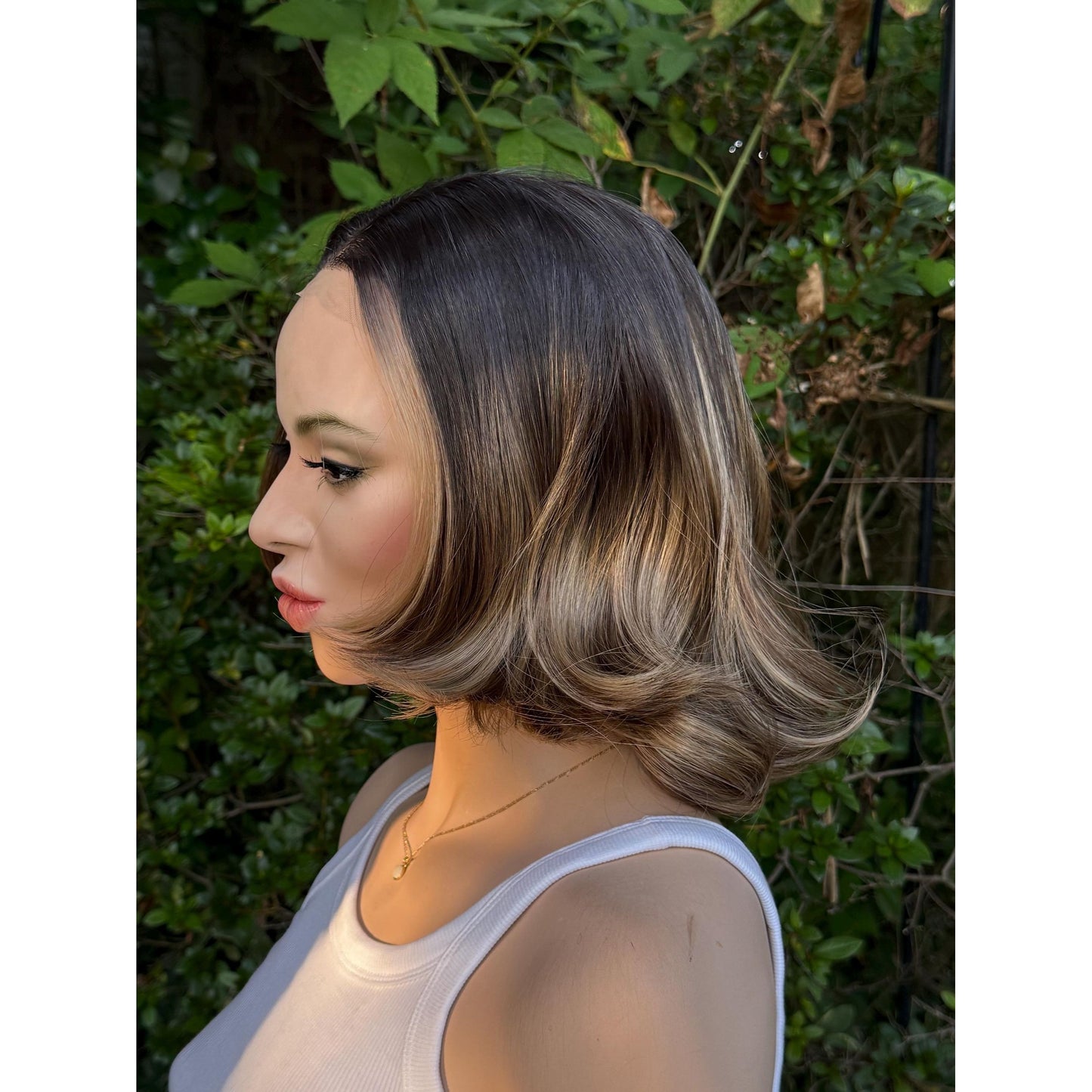 RHODA Ombre Brown Wig, Lace Front, 13x4 Hand-Tied, Human Hair Blend