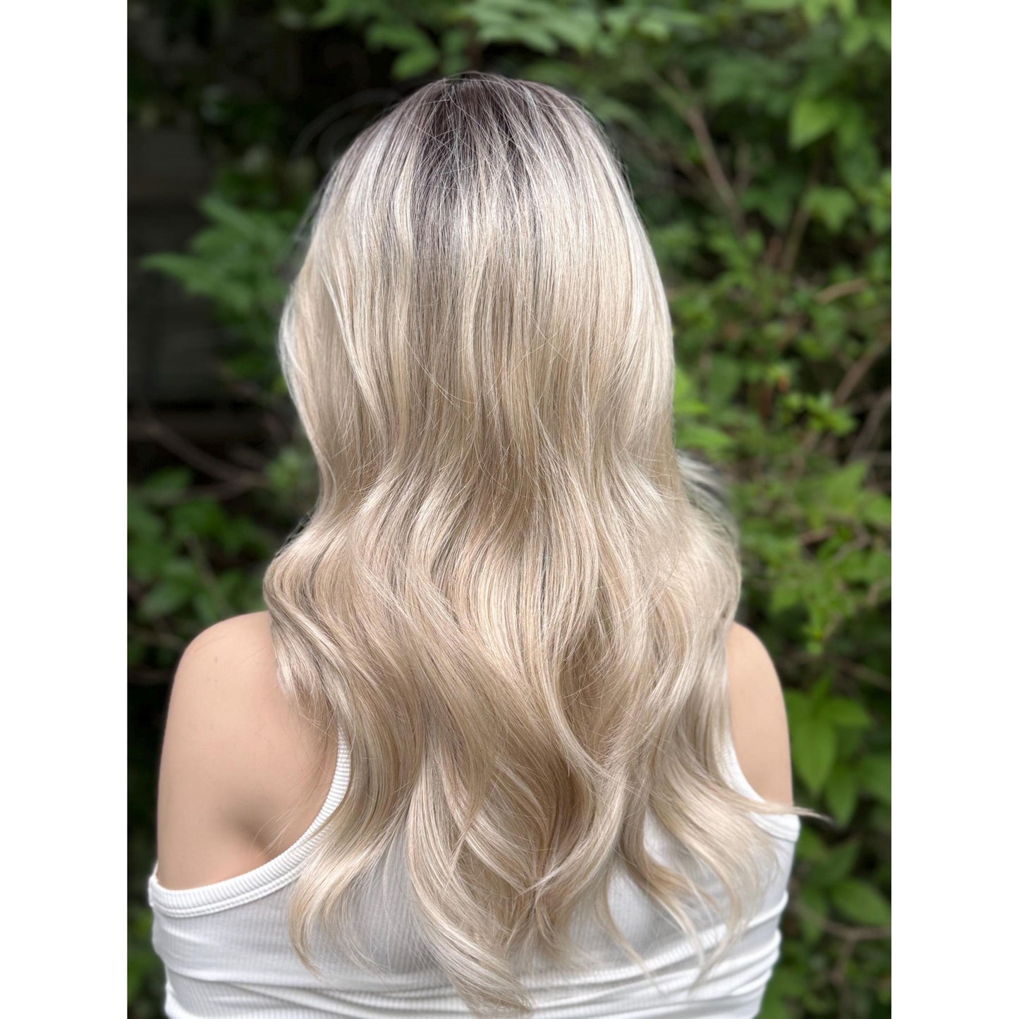 ROCHE Pearl Blonde Balayage Wig, Lace Front, 13x6 Hand-Tied, Human Hair Blend