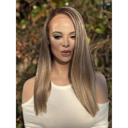 JUNE Vanilla Blonde Light Brown Mix Wig, Lace Front, 13x6 Hand-Tied, Human Hair Blend