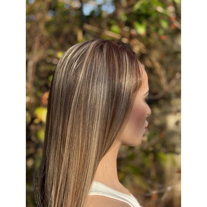JUNE Vanilla Blonde Light Brown Mix Wig, Lace Front, 13x6 Hand-Tied, Human Hair Blend