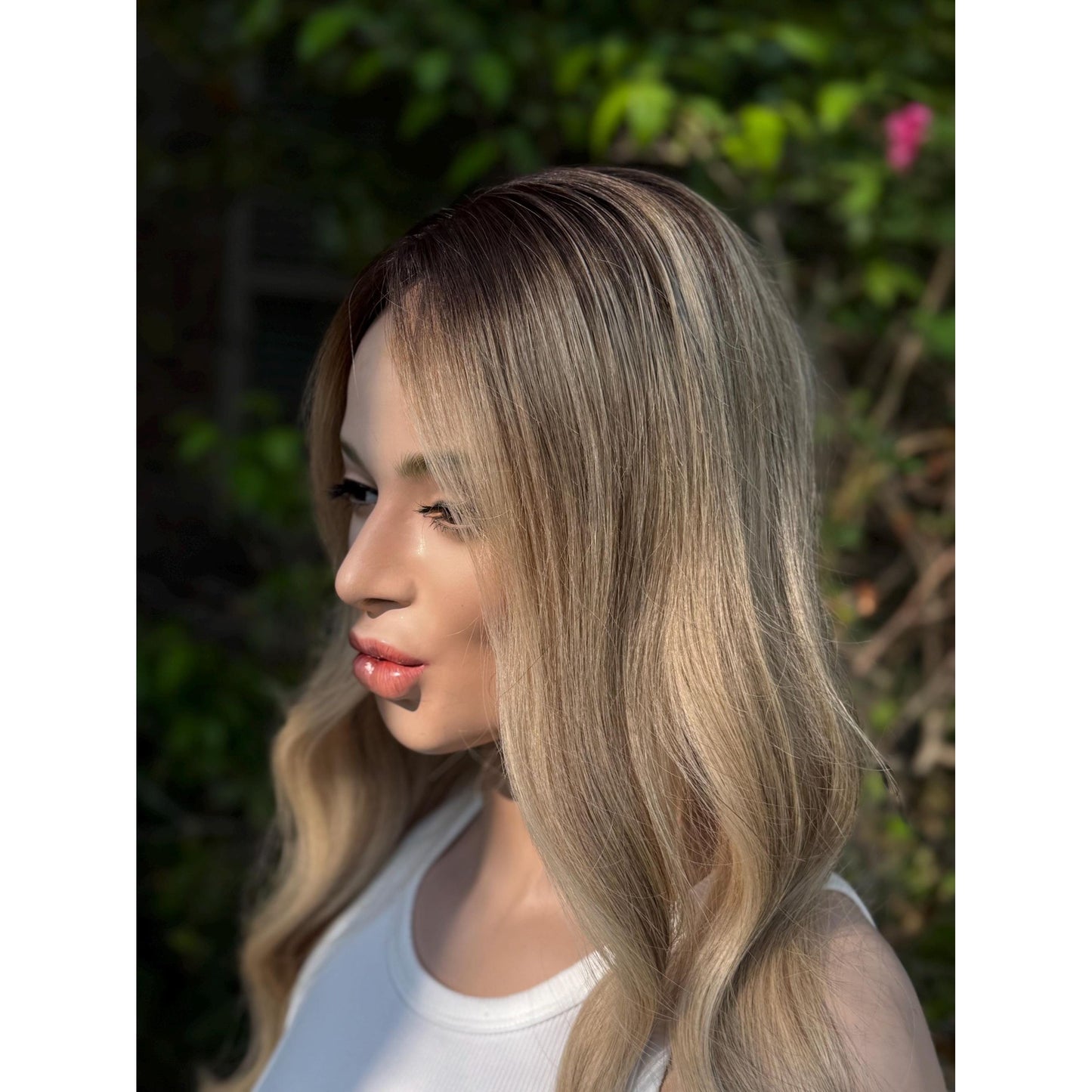 LIVELY Human Hair Topper | 8x8 Base with 4x4 Silk Top | Blonde Balayage | 18" Length | Natural Density, Custom Made to Order