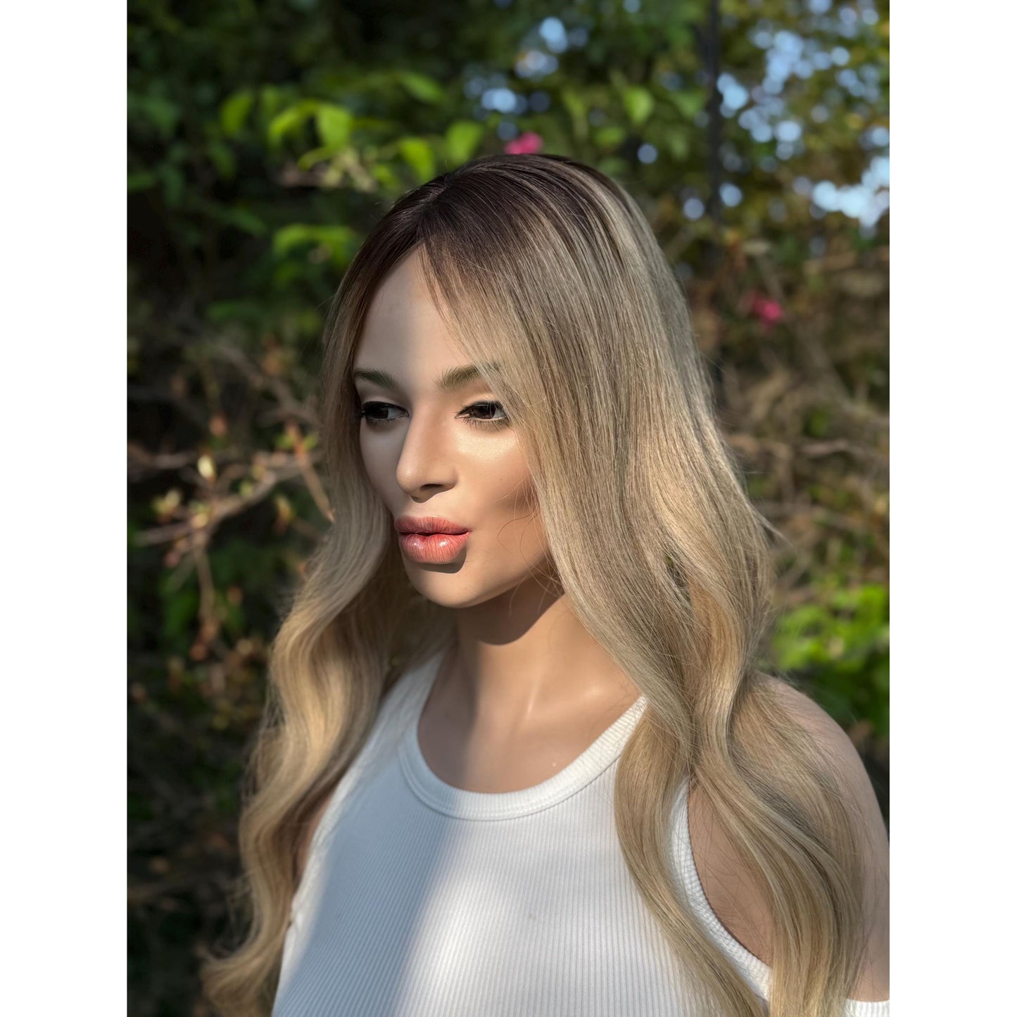 LIVELY Human Hair Topper | 8x8 Base with 4x4 Silk Top | Blonde Balayage | 18" Length | Natural Density, Custom Made to Order