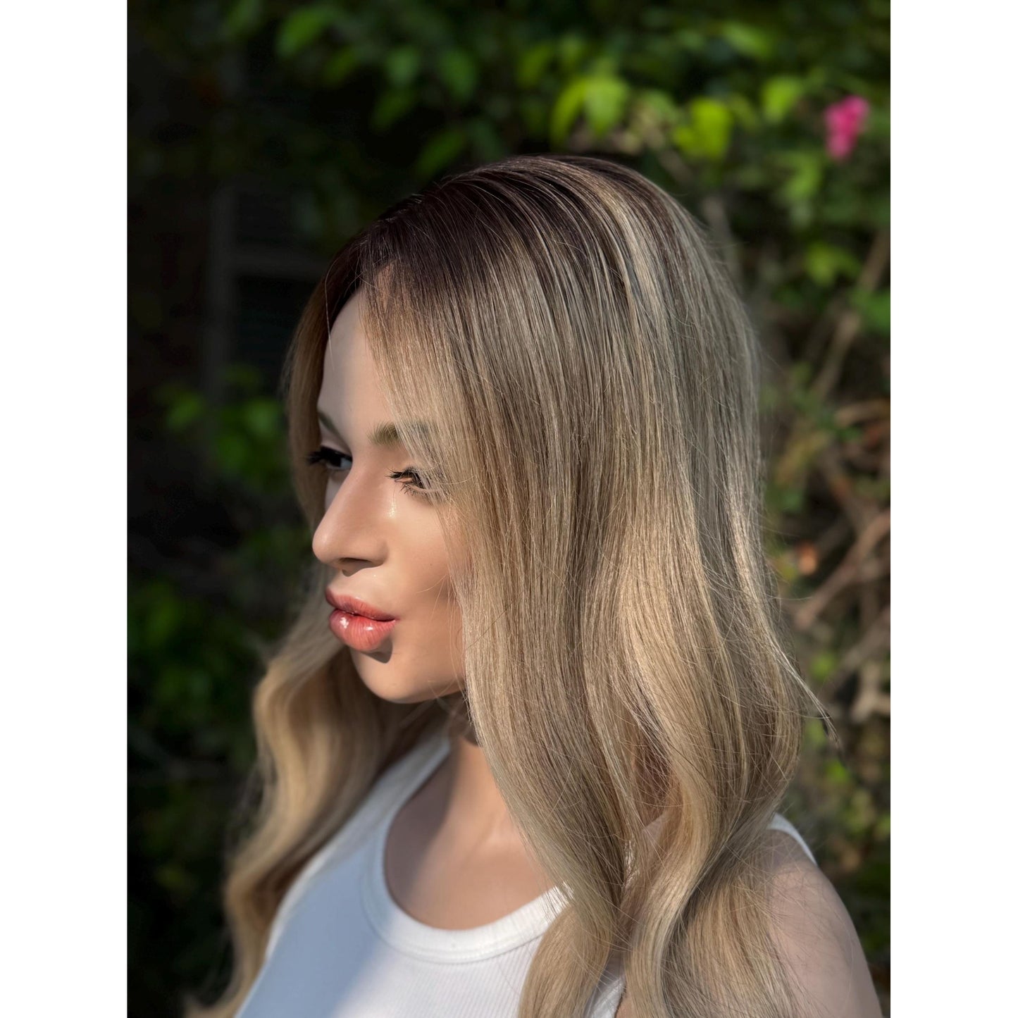 LIVELY Human Hair Topper | 8x8 Base with 4x4 Silk Top | Blonde Balayage | 18" Length | Natural Density, Custom Made to Order