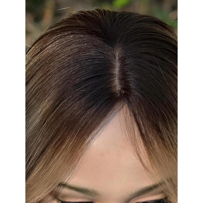 LIVELY Human Hair Topper | 8x8 Base with 4x4 Silk Top | Blonde Balayage | 18" Length | Natural Density, Custom Made to Order