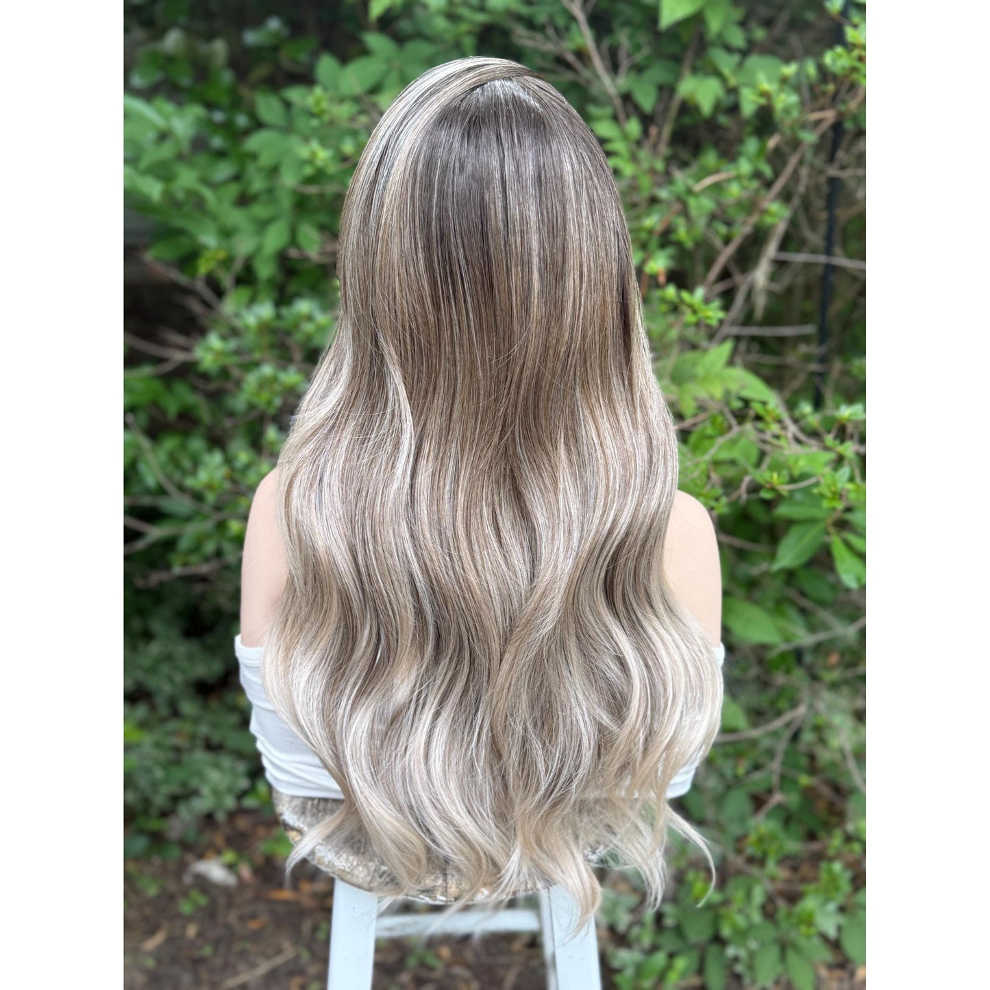 HARLEIGH Ashy Cool Tone Latte Blonde Balayage Wig, Lace Front, 13x4 Hand-Tied, Human Hair Blend