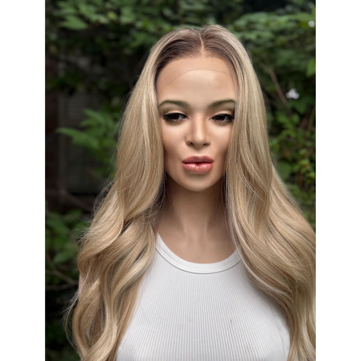 HEATHER RAE Rooted Sugar Cookie Blonde Wig, Lace Front, 13x4 Hand-Tied, Human Hair Blend