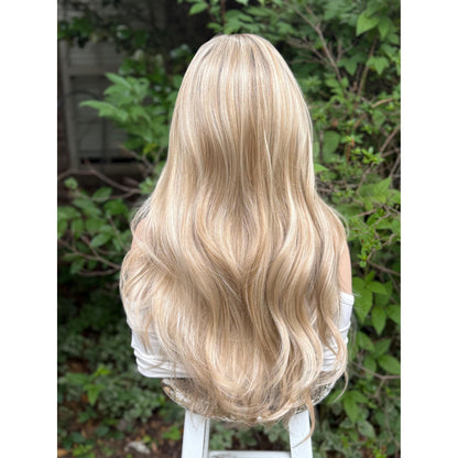 HEATHER RAE Rooted Sugar Cookie Blonde Wig, Lace Front, 13x4 Hand-Tied, Human Hair Blend