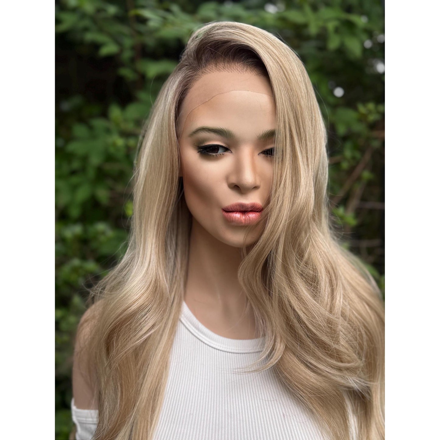 HEATHER RAE Rooted Sugar Cookie Blonde Wig, Lace Front, 13x4 Hand-Tied, Human Hair Blend