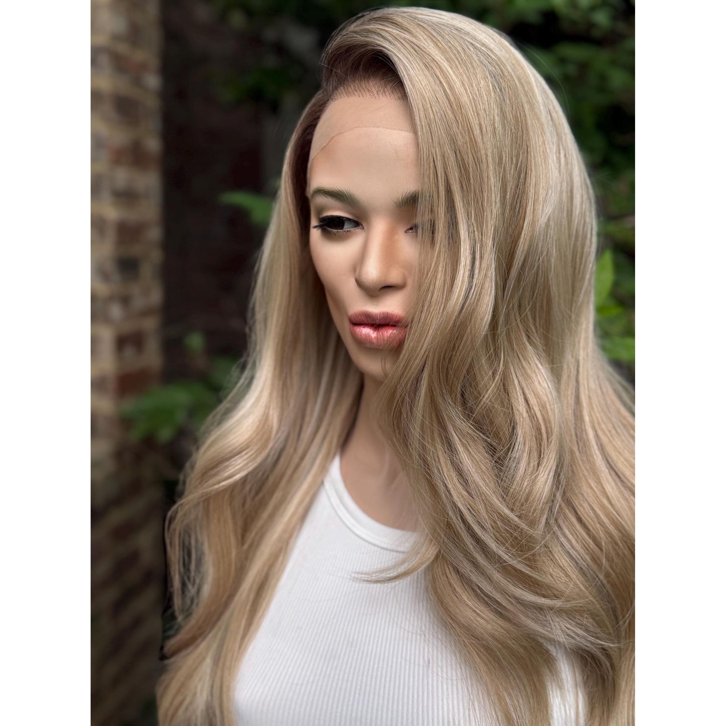 HEATHER RAE Rooted Sugar Cookie Blonde Wig, Lace Front, 13x4 Hand-Tied, Human Hair Blend
