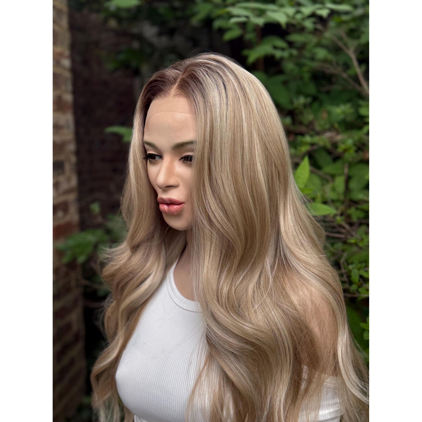 HEATHER RAE Rooted Sugar Cookie Blonde Wig, Lace Front, 13x4 Hand-Tied, Human Hair Blend