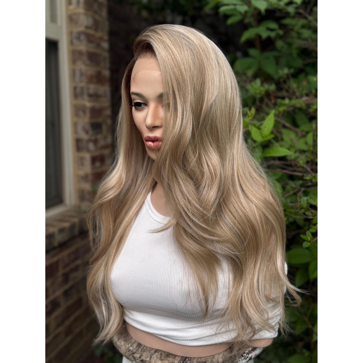 HEATHER RAE Rooted Sugar Cookie Blonde Wig, Lace Front, 13x4 Hand-Tied, Human Hair Blend