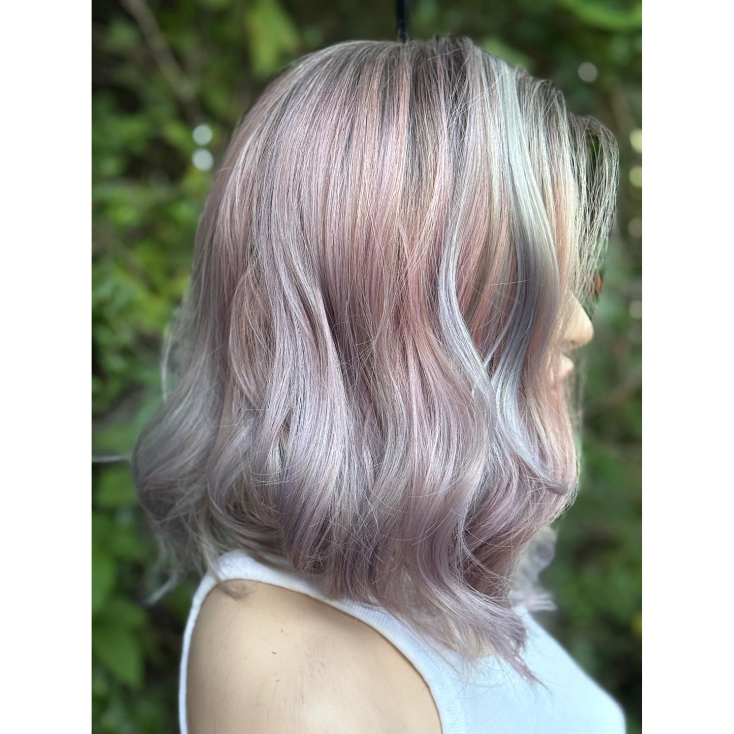 DREAMCATCHER Pastel Purple Pink Blue Balayage Wig, Lace Front, 13x4 Hand-Tied, Human Hair Blend