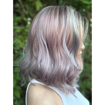 DREAMCATCHER Pastel Purple Pink Blue Balayage Wig, Lace Front, 13x4 Hand-Tied, Human Hair Blend