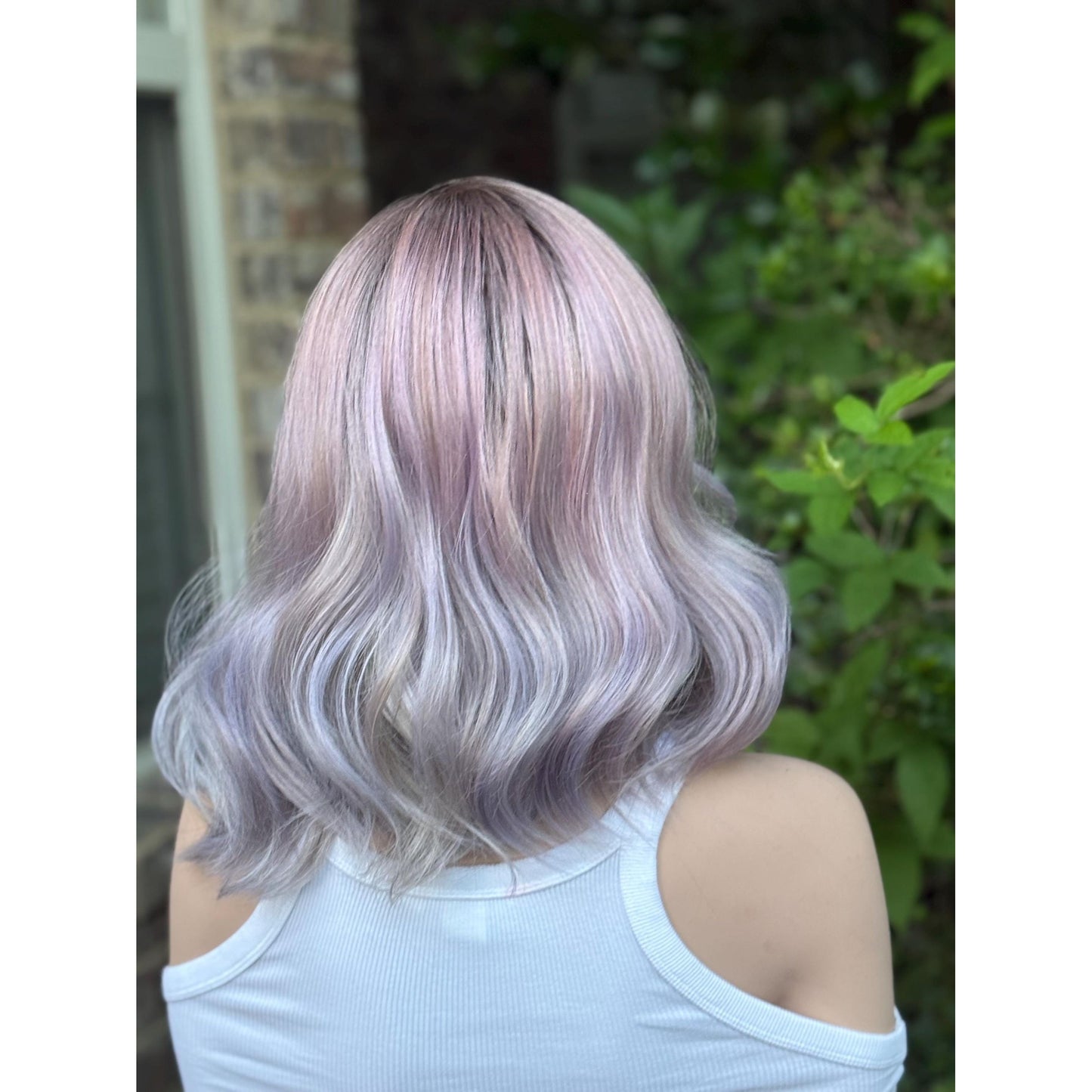DREAMCATCHER Pastel Purple Pink Blue Balayage Wig, Lace Front, 13x4 Hand-Tied, Human Hair Blend