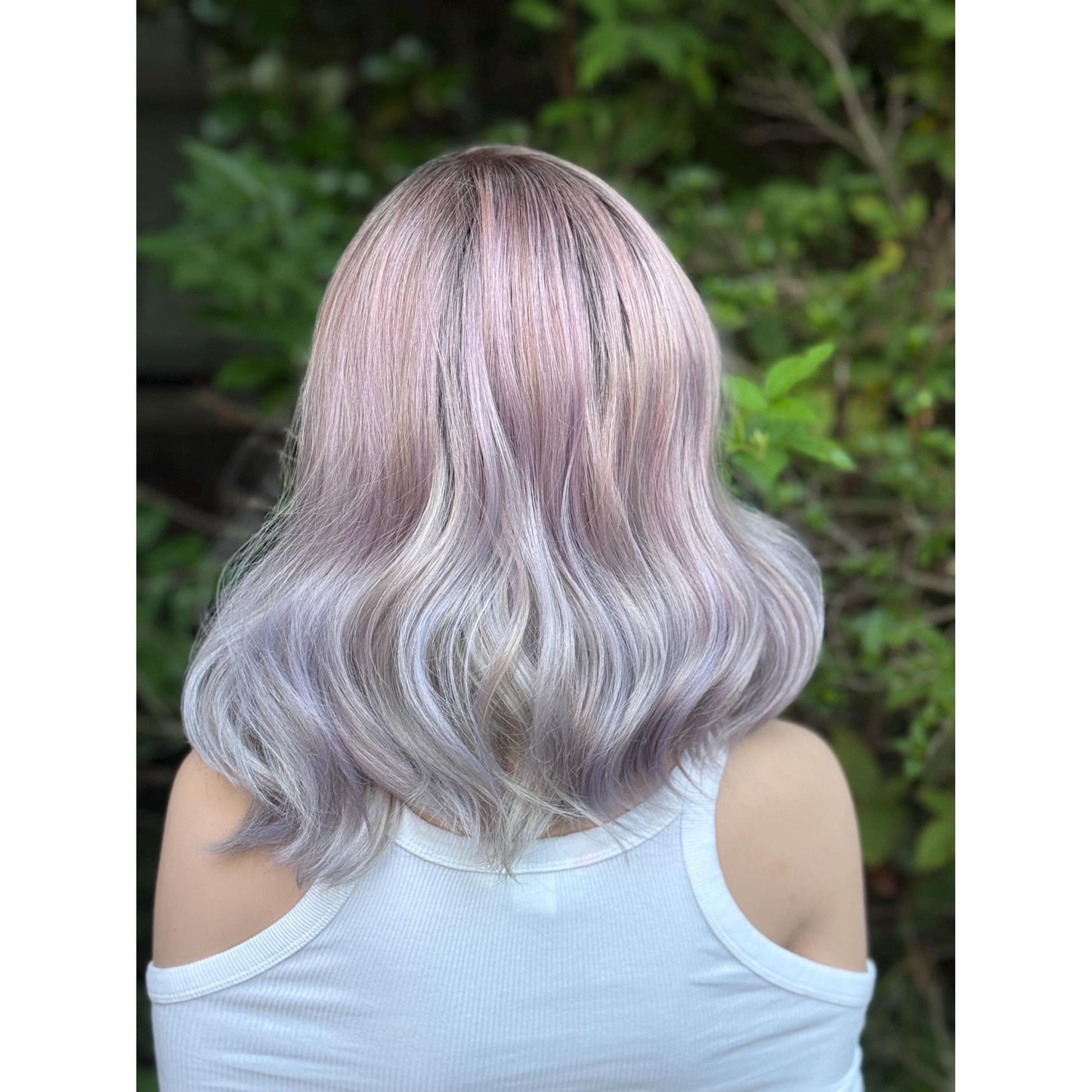 DREAMCATCHER Pastel Purple Pink Blue Balayage Wig, Lace Front, 13x4 Hand-Tied, Human Hair Blend