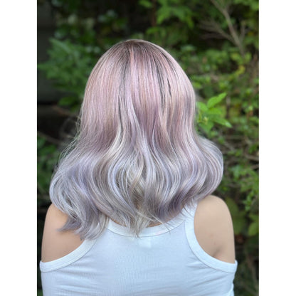 DREAMCATCHER Pastel Purple Pink Blue Balayage Wig, Lace Front, 13x4 Hand-Tied, Human Hair Blend