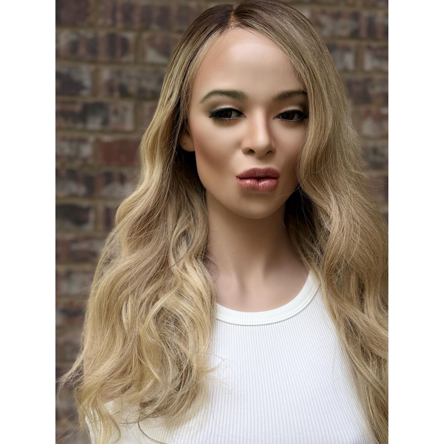 LAUREN Human Hair Blonde Natural Ash Brown Balayage Wig | HD Invisible Transparent Lace Front | 18 inch | Natural Density, Custom Made to Order