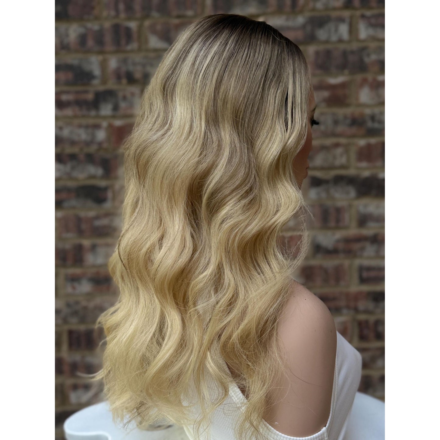 LAUREN Human Hair Blonde Natural Ash Brown Balayage Wig | HD Invisible Transparent Lace Front | 18 inch | Natural Density, Custom Made to Order