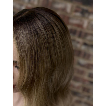 LAUREN Human Hair Blonde Natural Ash Brown Balayage Wig | HD Invisible Transparent Lace Front | 18 inch | Natural Density, Custom Made to Order