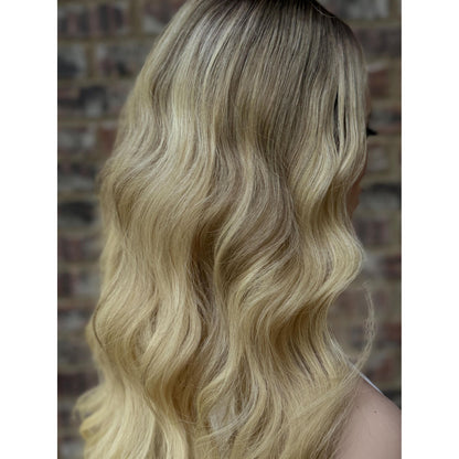 LAUREN Human Hair Blonde Natural Ash Brown Balayage Wig | HD Invisible Transparent Lace Front | 18 inch | Natural Density, Custom Made to Order