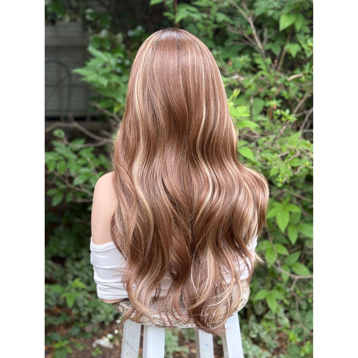 CAPRI Cappuccino Brown Blonde Highlights Wig, Lace Front, 13x4 Hand-Tied, Human Hair Blend