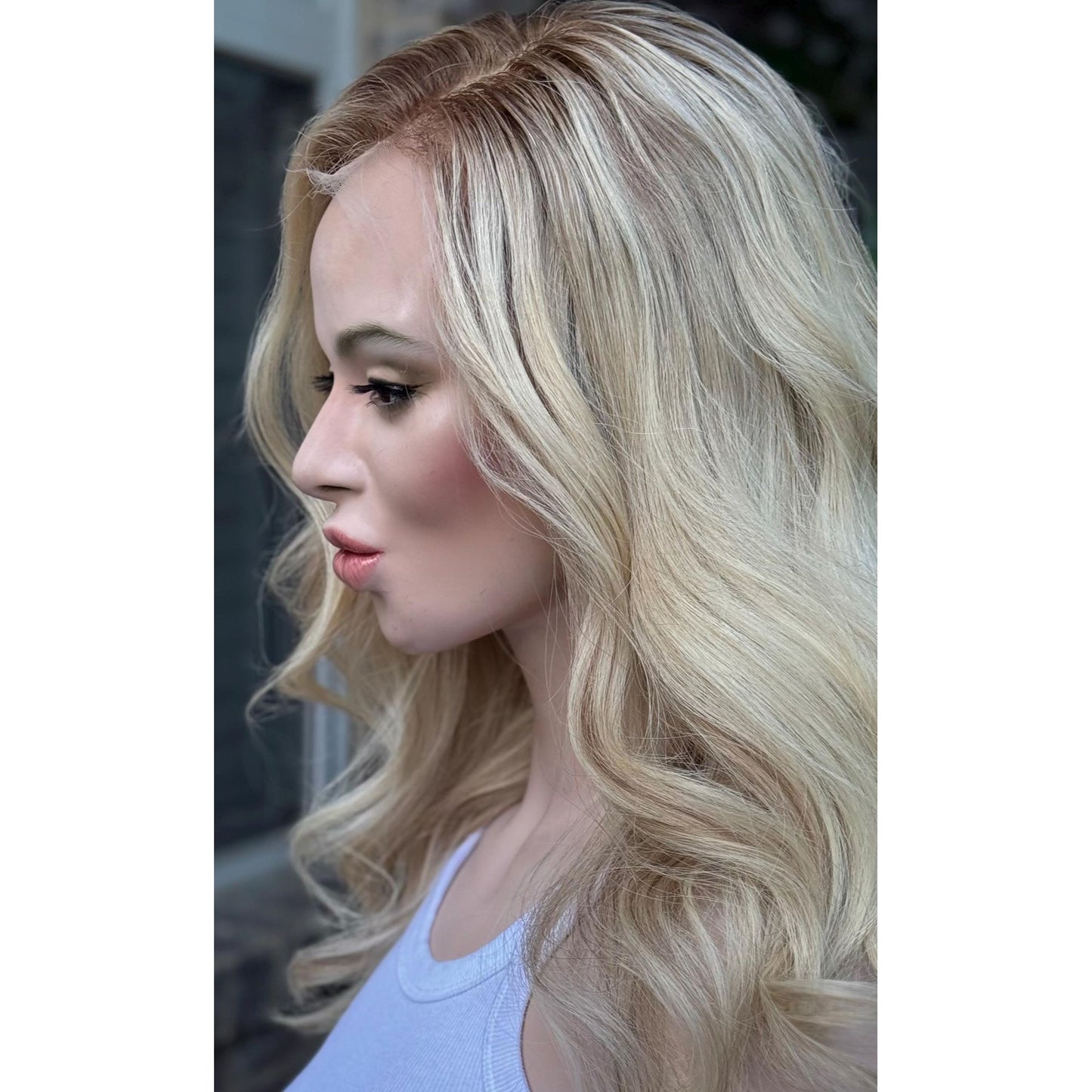 SYBIL Bright Vanilla Blonde Warm Sandy Balayage Highlights Wig, HD Invisible Transparent Lace Front,  100% Luxury Human Hair Wig