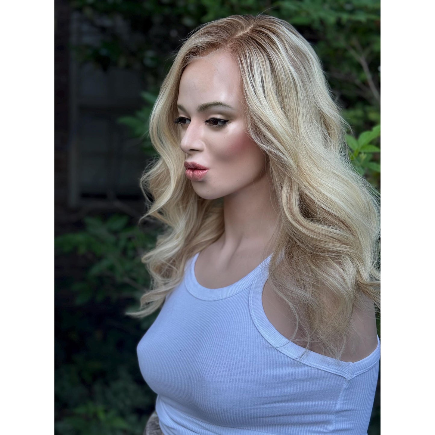 SYBIL Bright Vanilla Blonde Warm Sandy Balayage Highlights Wig, HD Invisible Transparent Lace Front,  100% Luxury Human Hair Wig